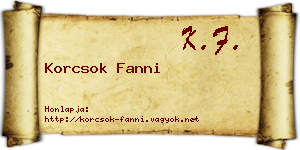 Korcsok Fanni névjegykártya