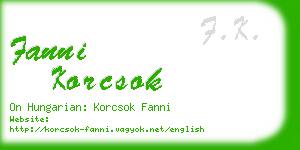 fanni korcsok business card